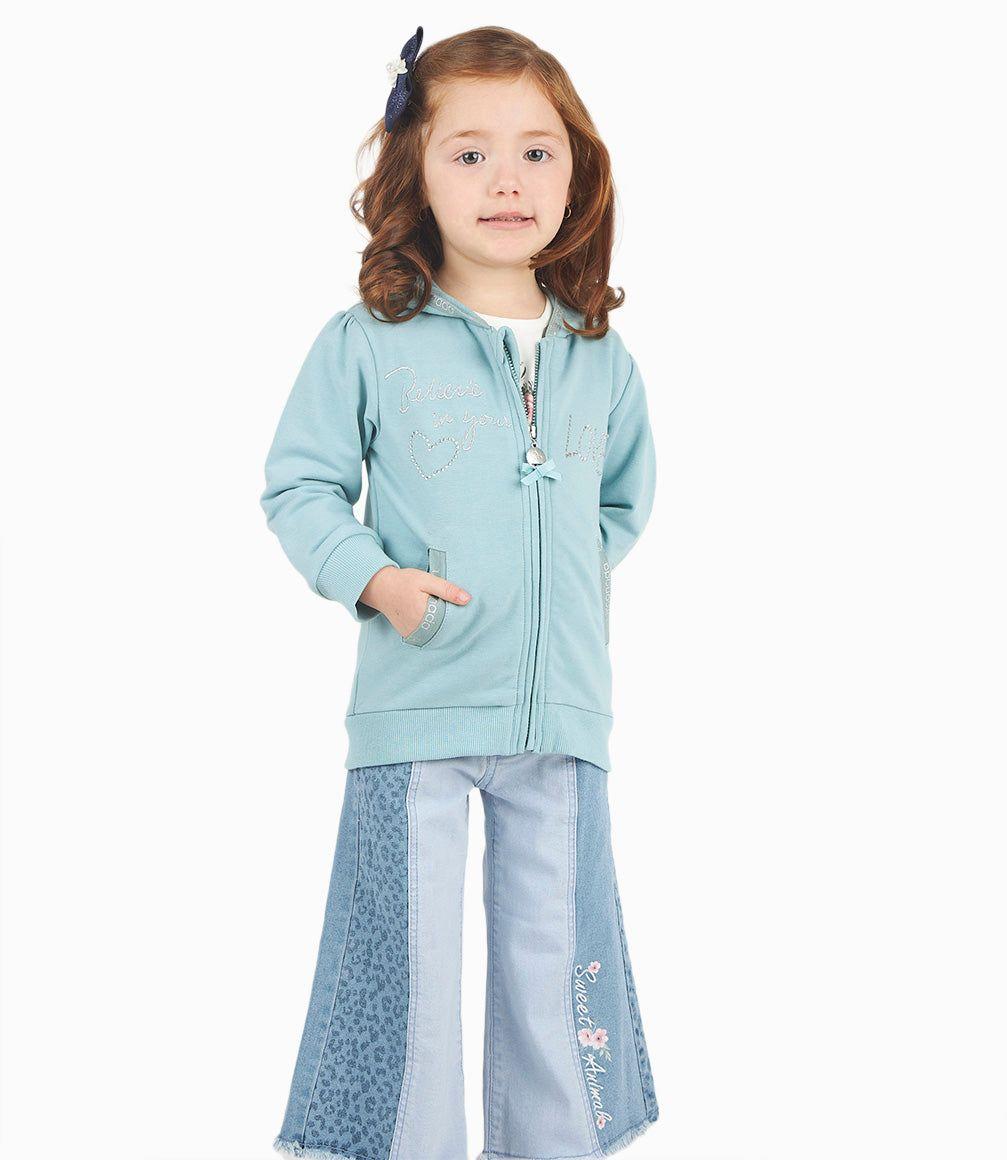 Polerón Bebé Niña Con Gorro Menta-6