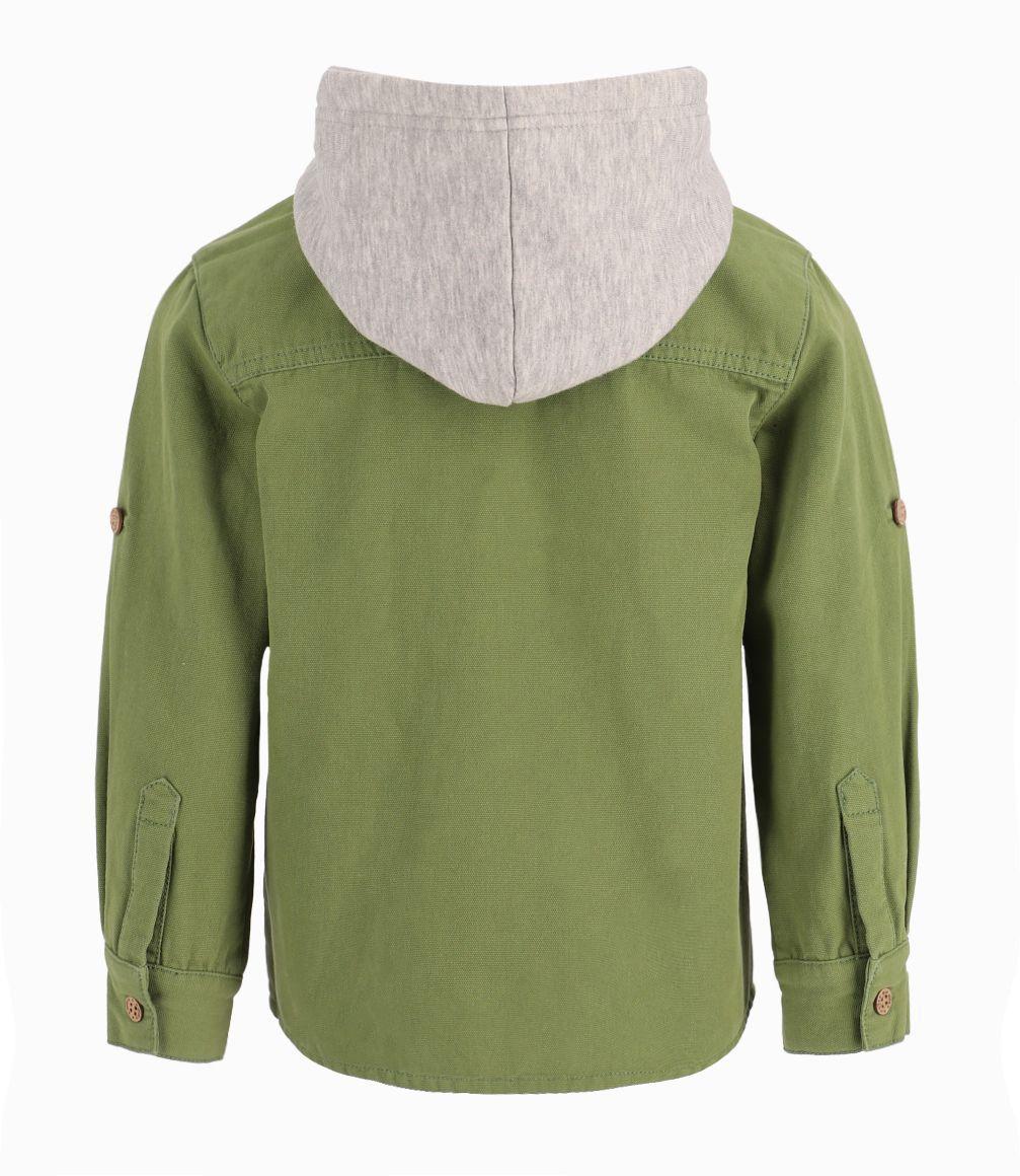 Camisa Niño Con Gorro 4 Kids Verde Militar-2