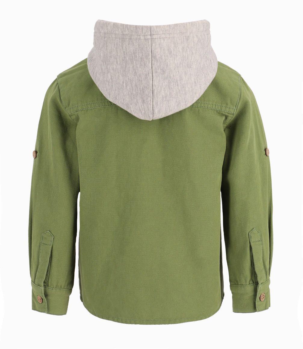 Camisa Niño Con Gorro 4 Kids Verde Militar-5