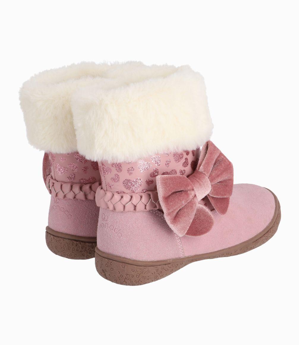 Bota Bebé Niña Con Lazo Palo Rosa-2