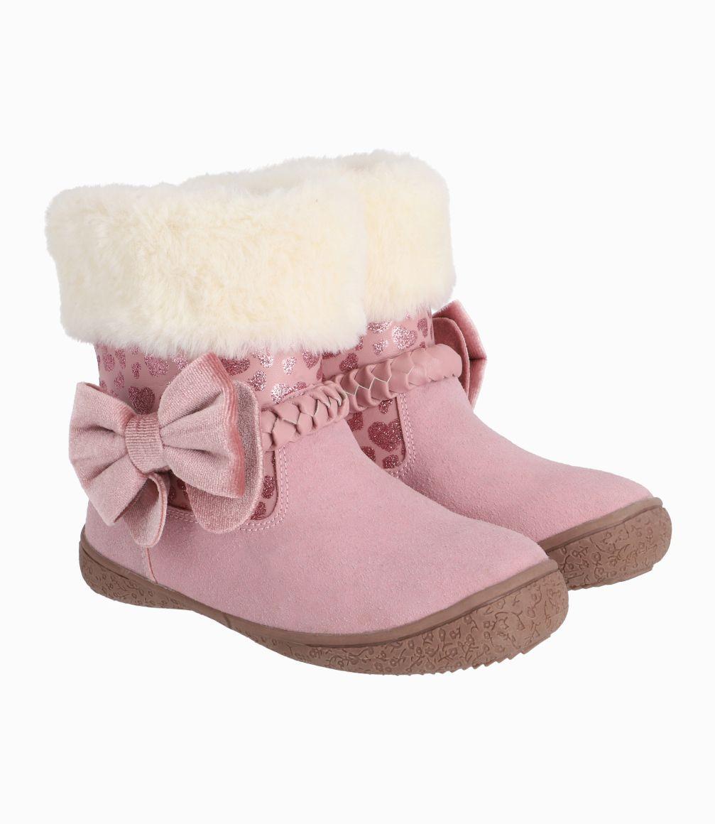 Bota Bebé Niña Con Lazo Palo Rosa-0