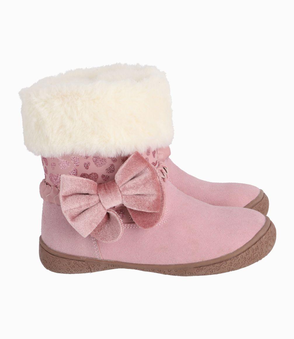 Bota Bebé Niña Con Lazo Palo Rosa-1