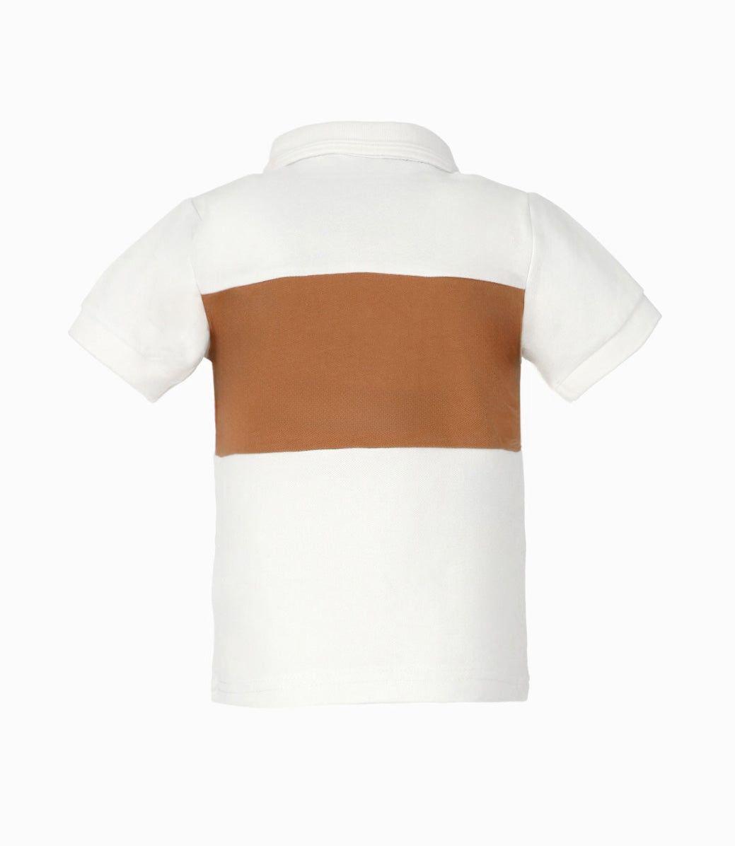 Polera manga corta bebé bicolor blanco Black and Blue-2
