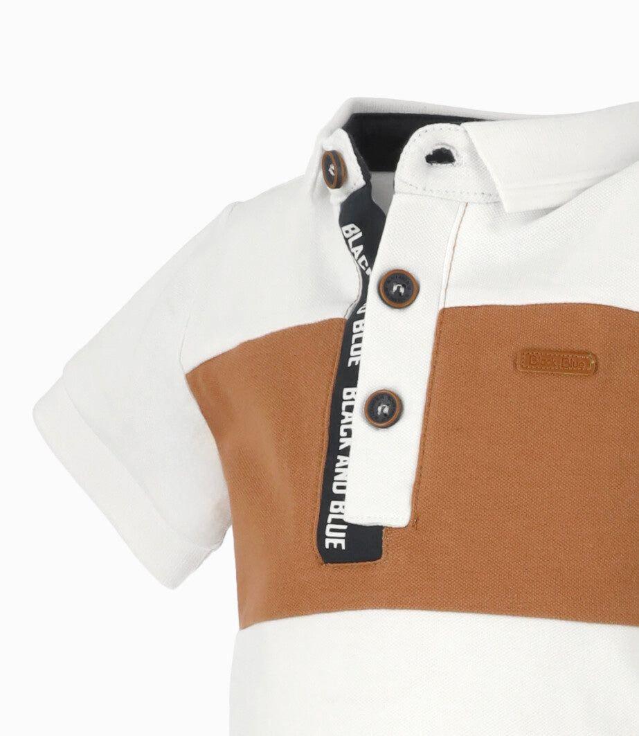 Polera manga corta bebé bicolor blanco Black and Blue-3