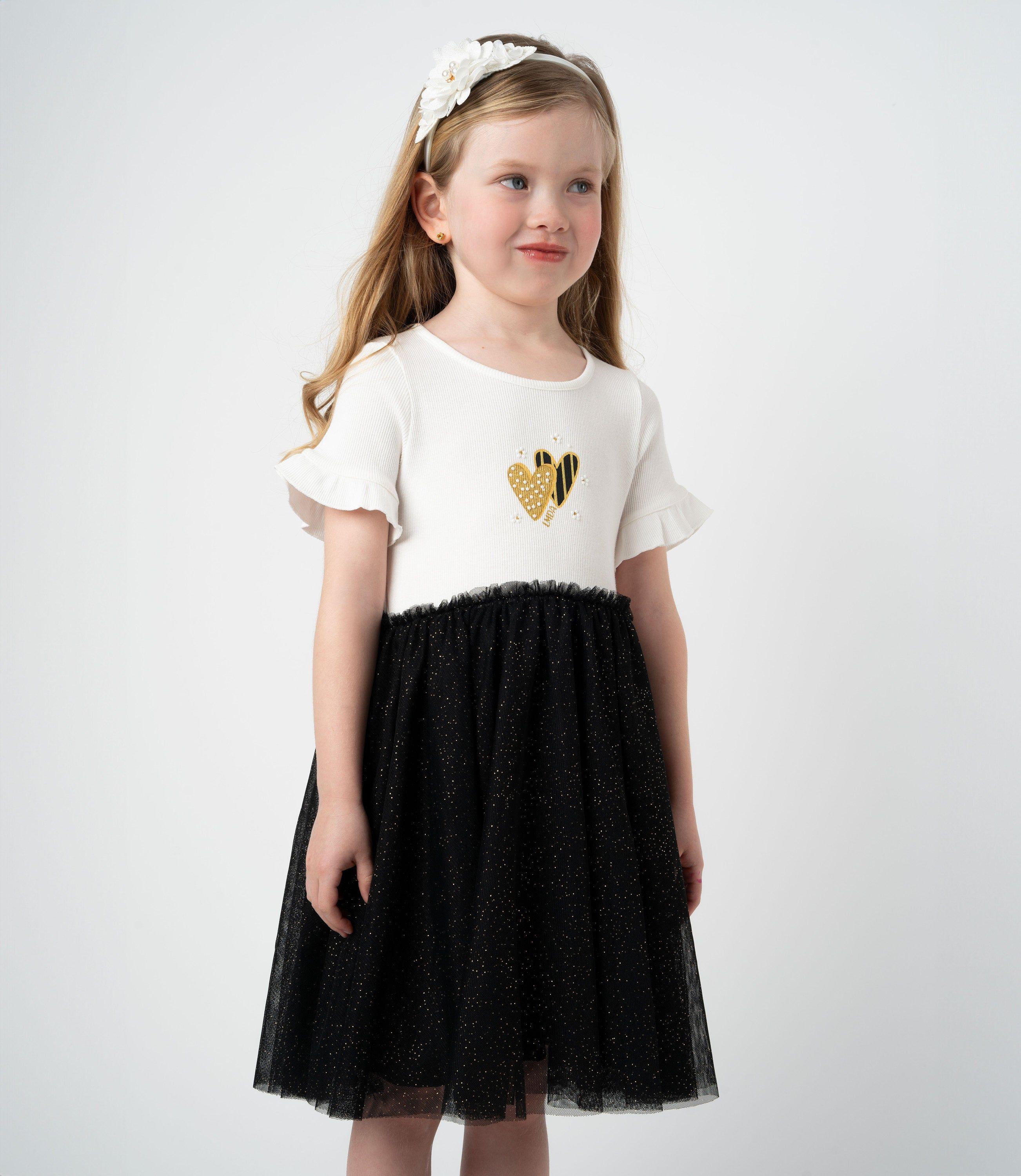 Vestido niña acanalado negro Limonada-0