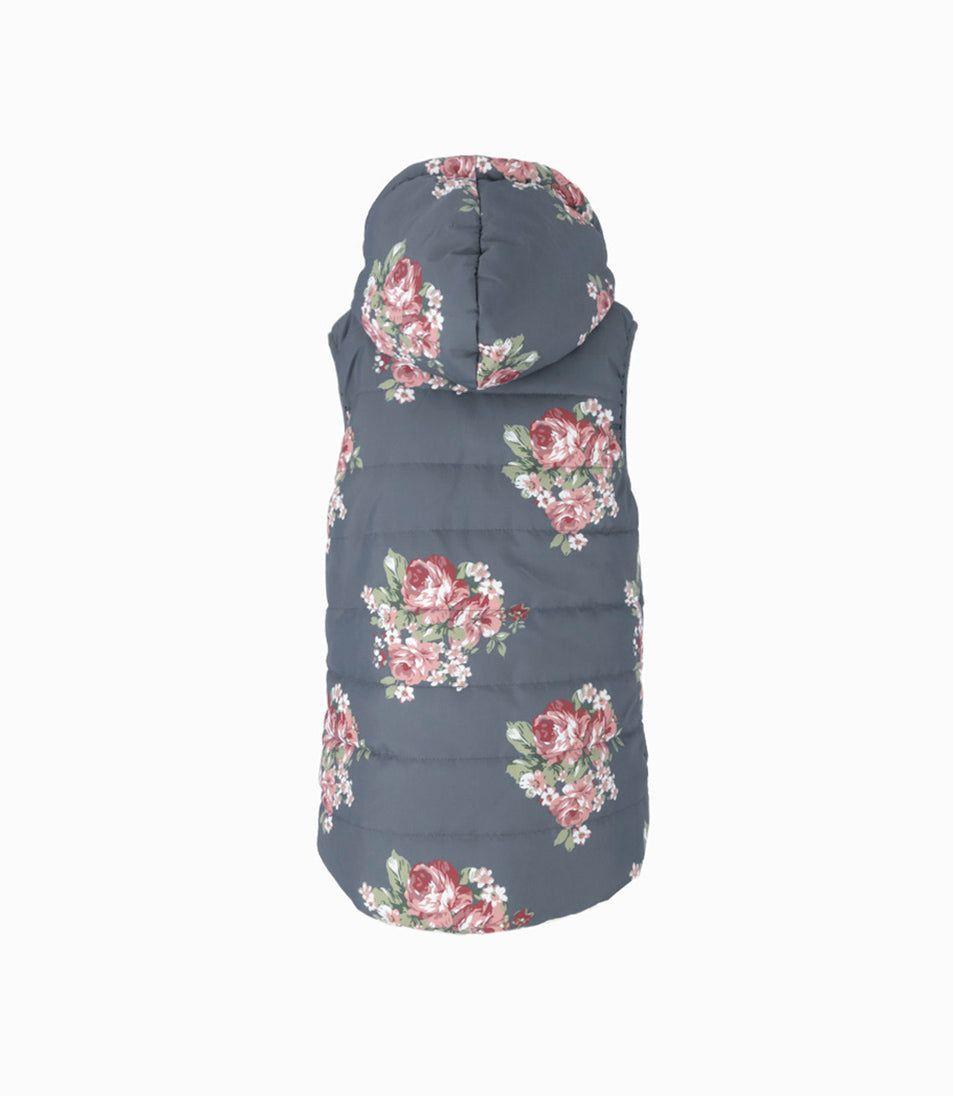 Parka niña floreada sin mangas gris Limonada-1