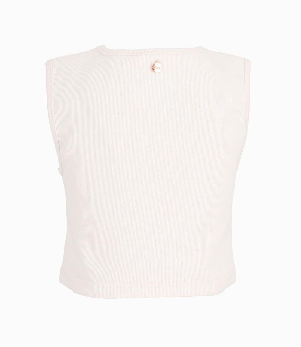 Polera Niña Sin Mangas Blanco-3