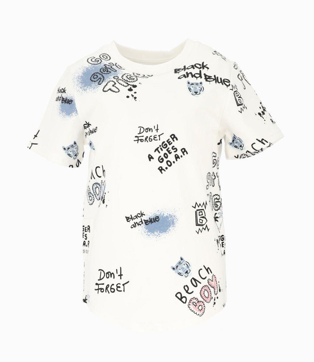 Polera manga corta niño tigre crudo Black and Blue-0