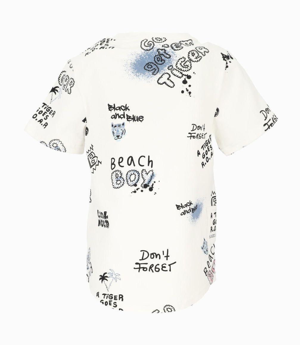 Polera manga corta niño tigre crudo Black and Blue-1