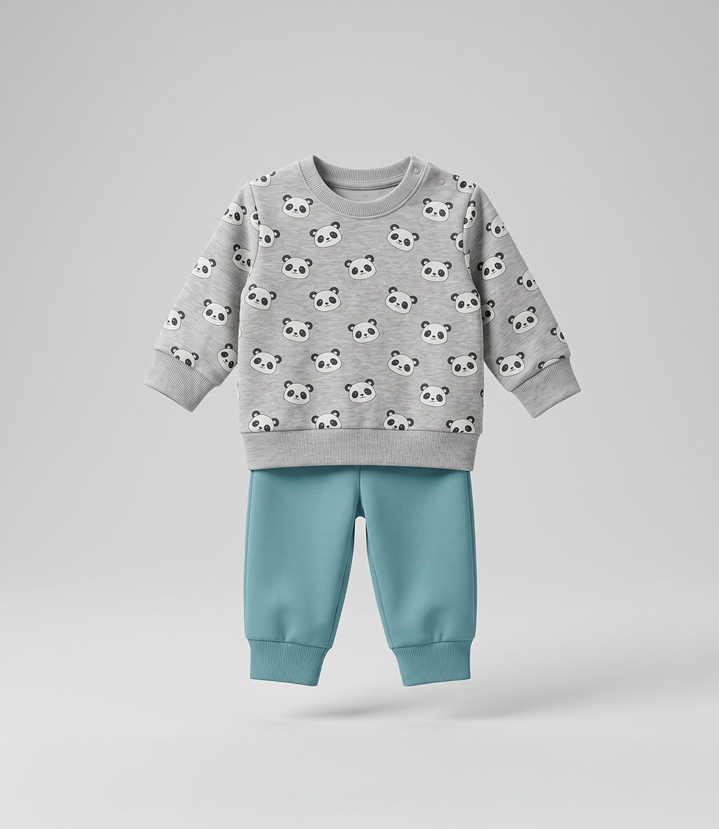Buzo recién nacido con pandas V13191270262 gris perla 4 Kids-0