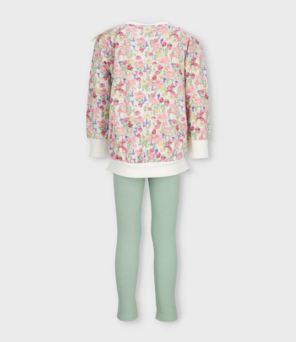 Conjunto niña floreado crudo Limonada-2