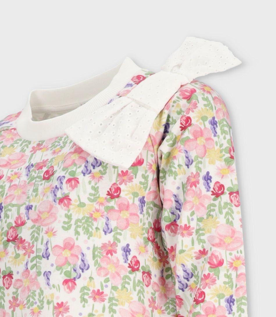 Conjunto niña floreado crudo Limonada-3