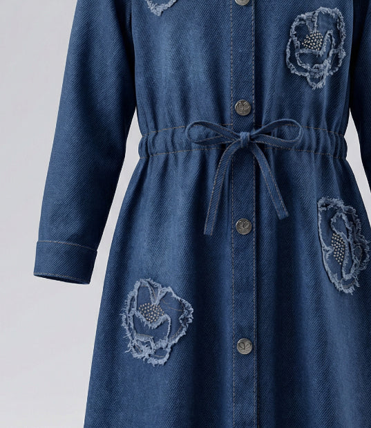 Vestido niña  L11131270309 denim azul Limonada-3