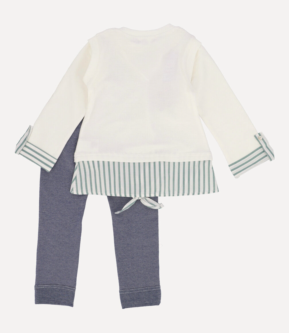 Conjunto Sleeveless Sweater Niña Crudo Limonada-3