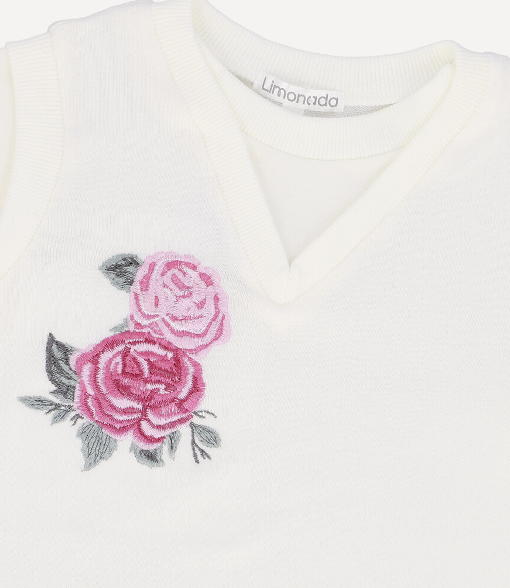 Conjunto Sleeveless Sweater Niña Crudo Limonada-4