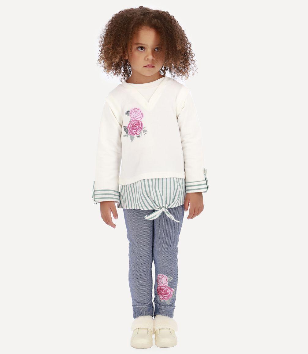 Conjunto Sleeveless Sweater Niña Crudo Limonada-0
