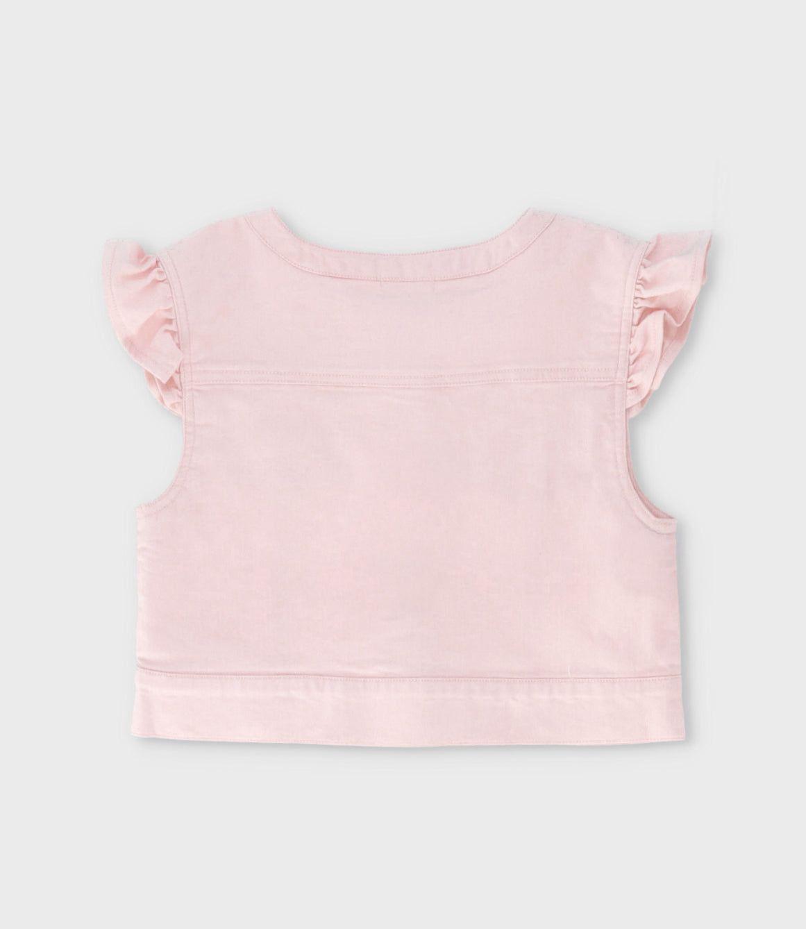 Chaqueta niña sin mangas rosado Limonada-2