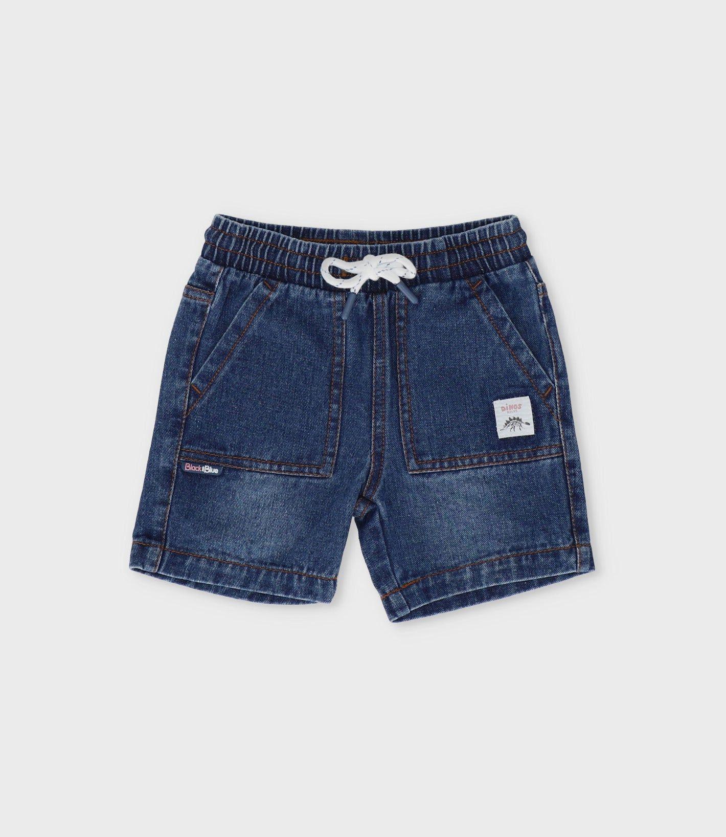 Bermuda bebé denim azul Black and Blue-0