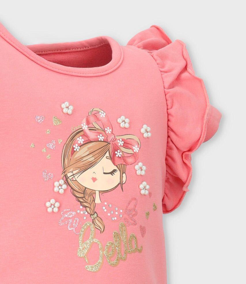Vestido niña con flores y estampado coral Limonada-2