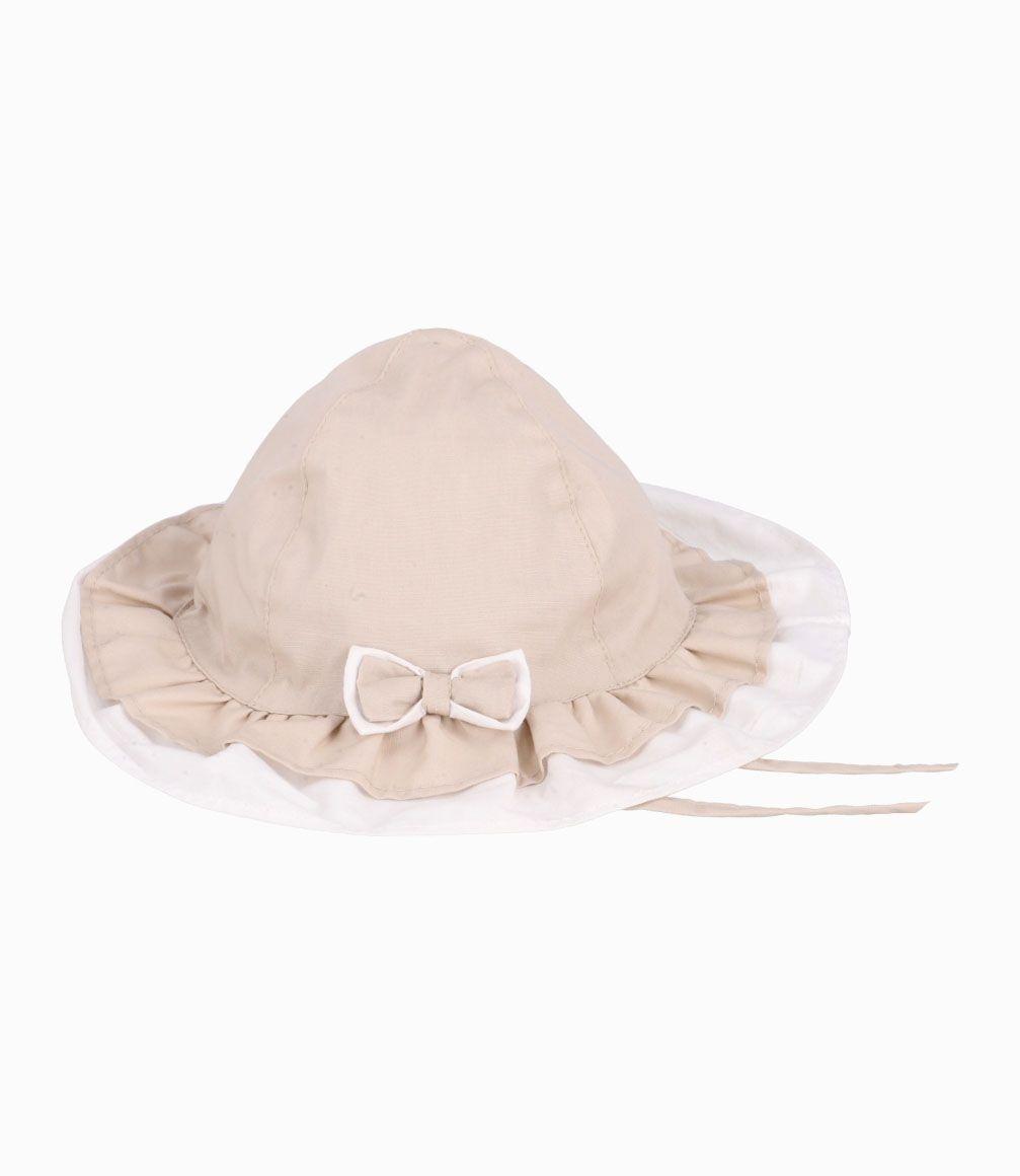 Sombrero Popelín Recién Nacida Beige Limonada-0