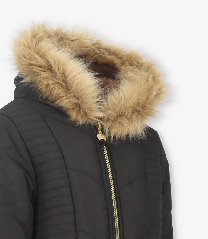 Parka niña engomada negro Limonada-3