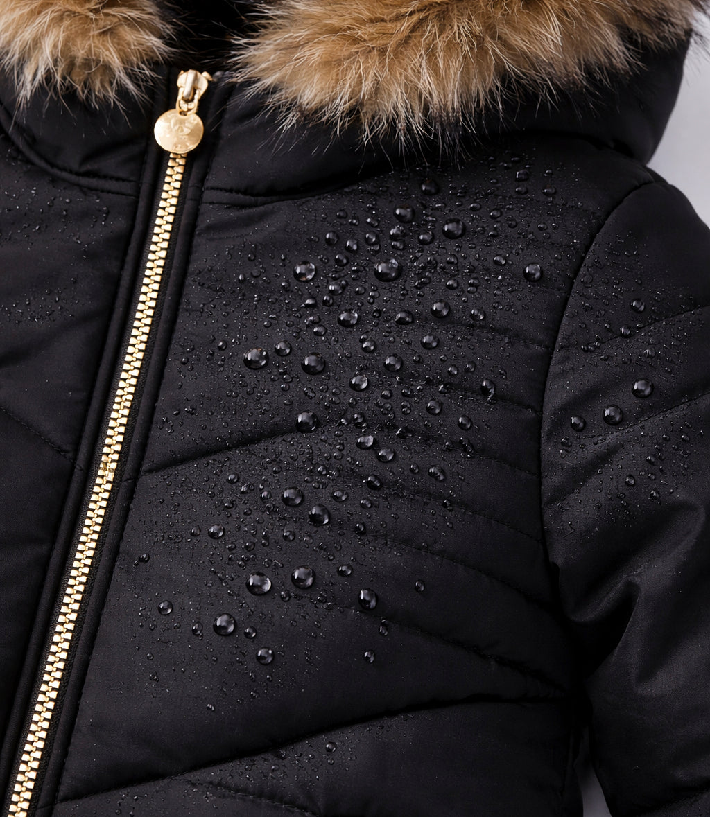 Parka niña engomada negro Limonada-4
