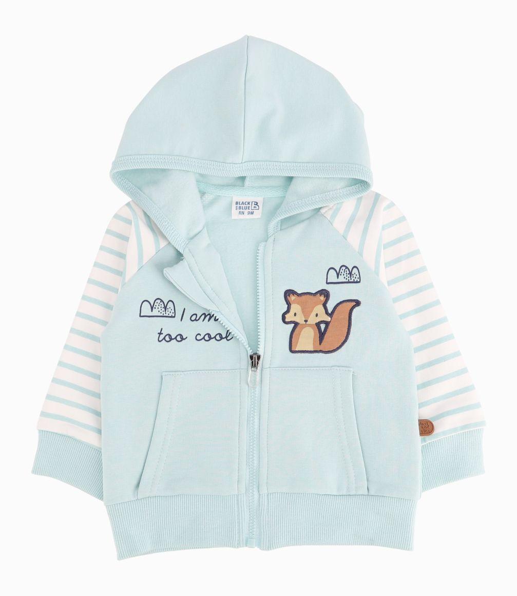 Conjunto Buzo Recién Nacido Con Zorrito Black And Blue Menta-2