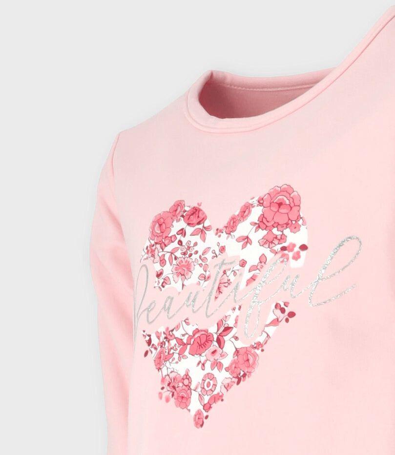 Conjunto niña flores rosado Limonada-3
