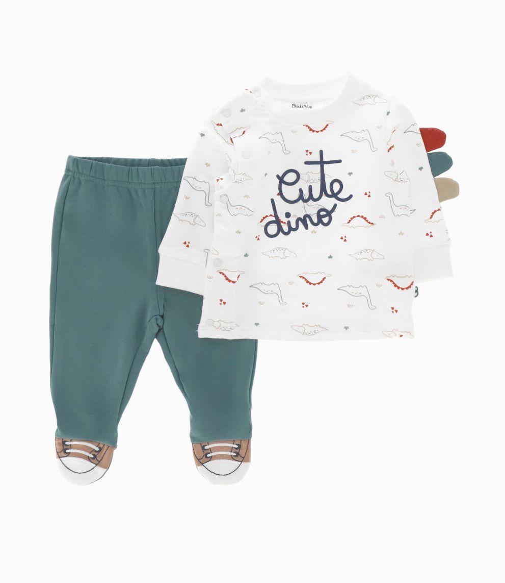 Conjunto buzo recién nacido blanco Black and Blue-0