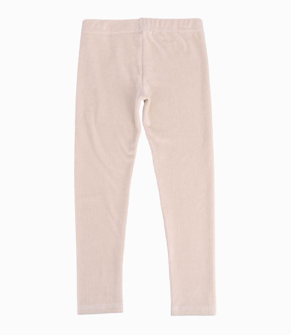 Calza Niña Acanaladas Beige-1