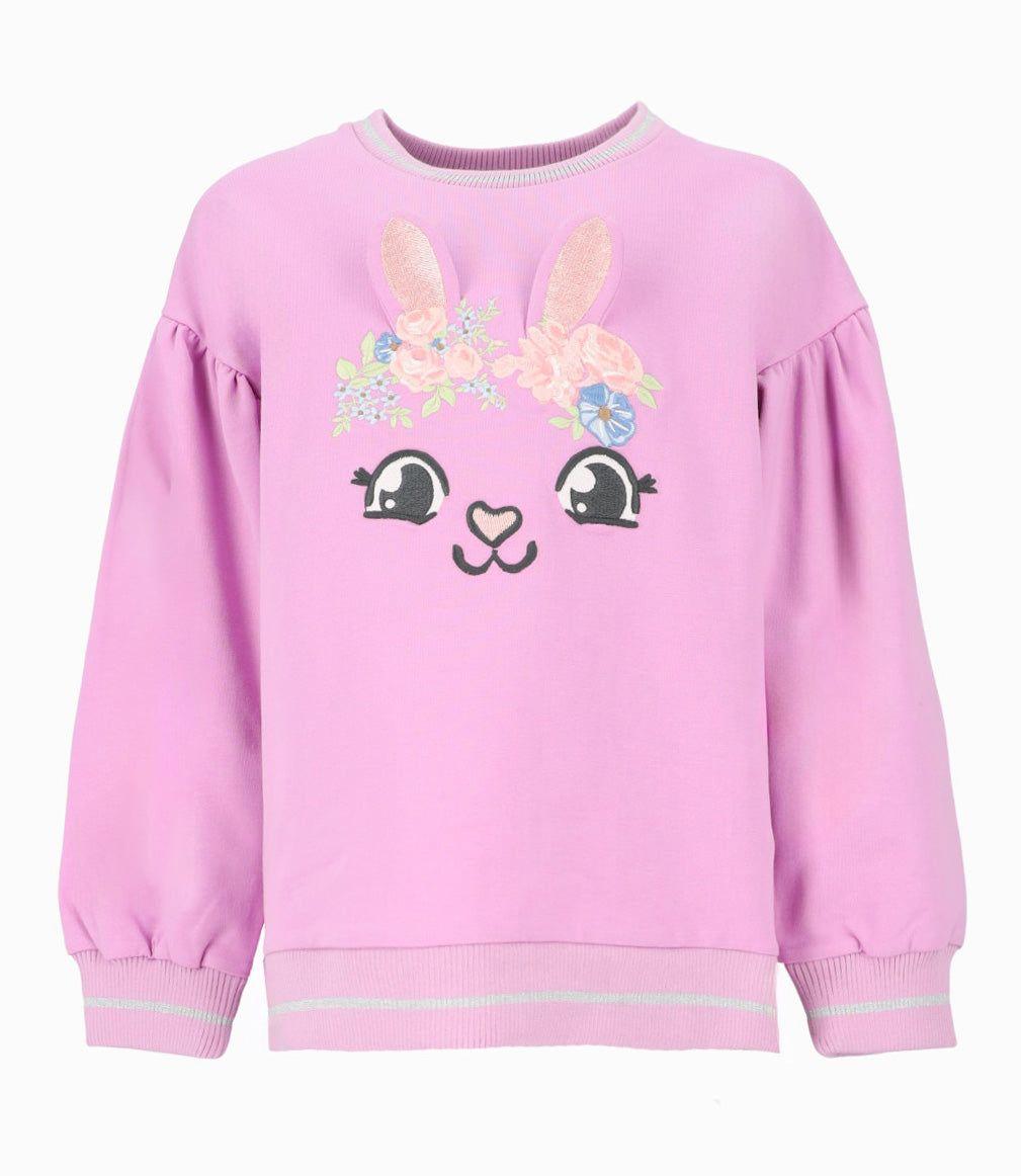 Polerón niña con conejo Morado LIMONADA-0