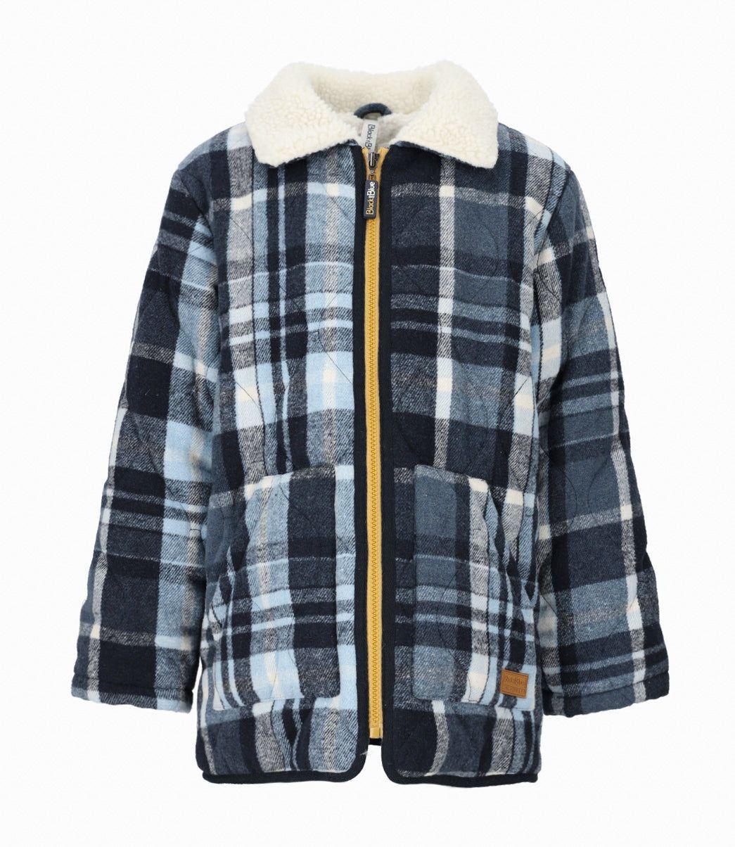 Abrigo niño cuadrillé azul marino Black and Blue-0