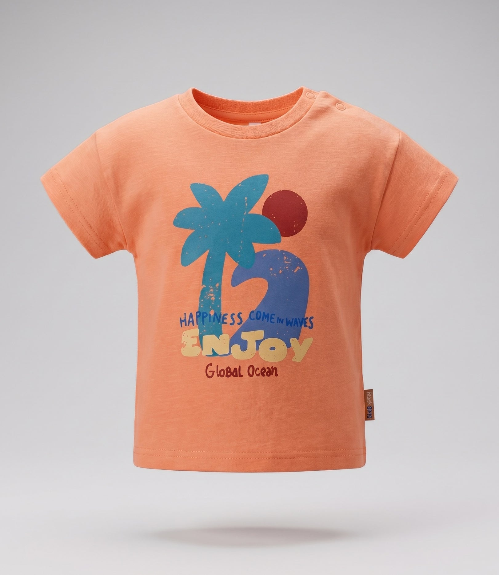 Polera manga corta bebé  B12021270267 naranjo Black and blue-1