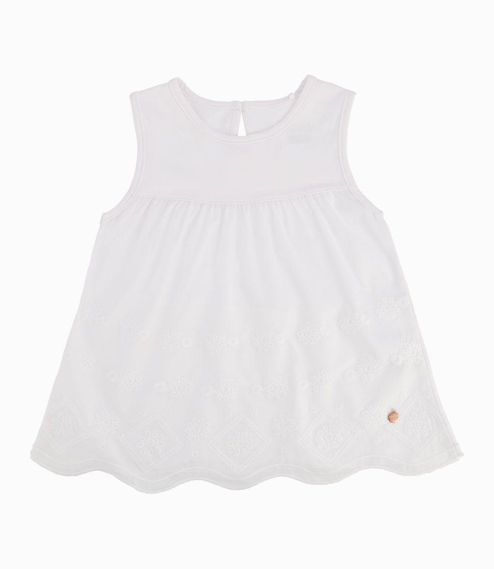 Polera Niña Sin Mangas Blanco-3
