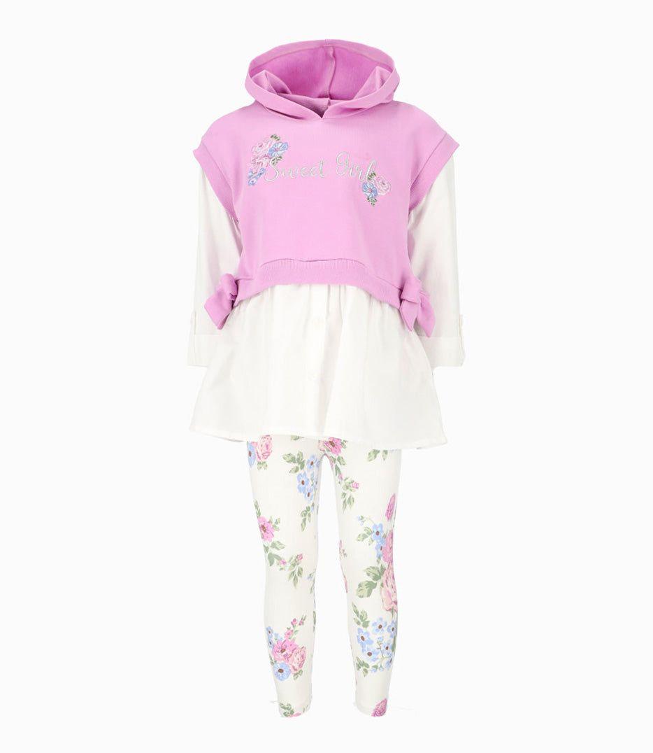 Conjunto niña de polerón y calzas Morado LIMONADA-0