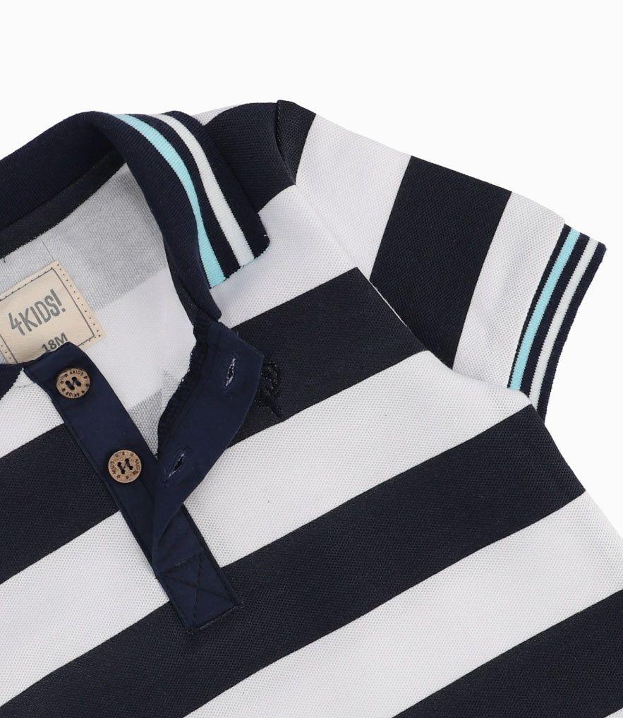 Polera Bebé Niño Con Cuello Azul-1