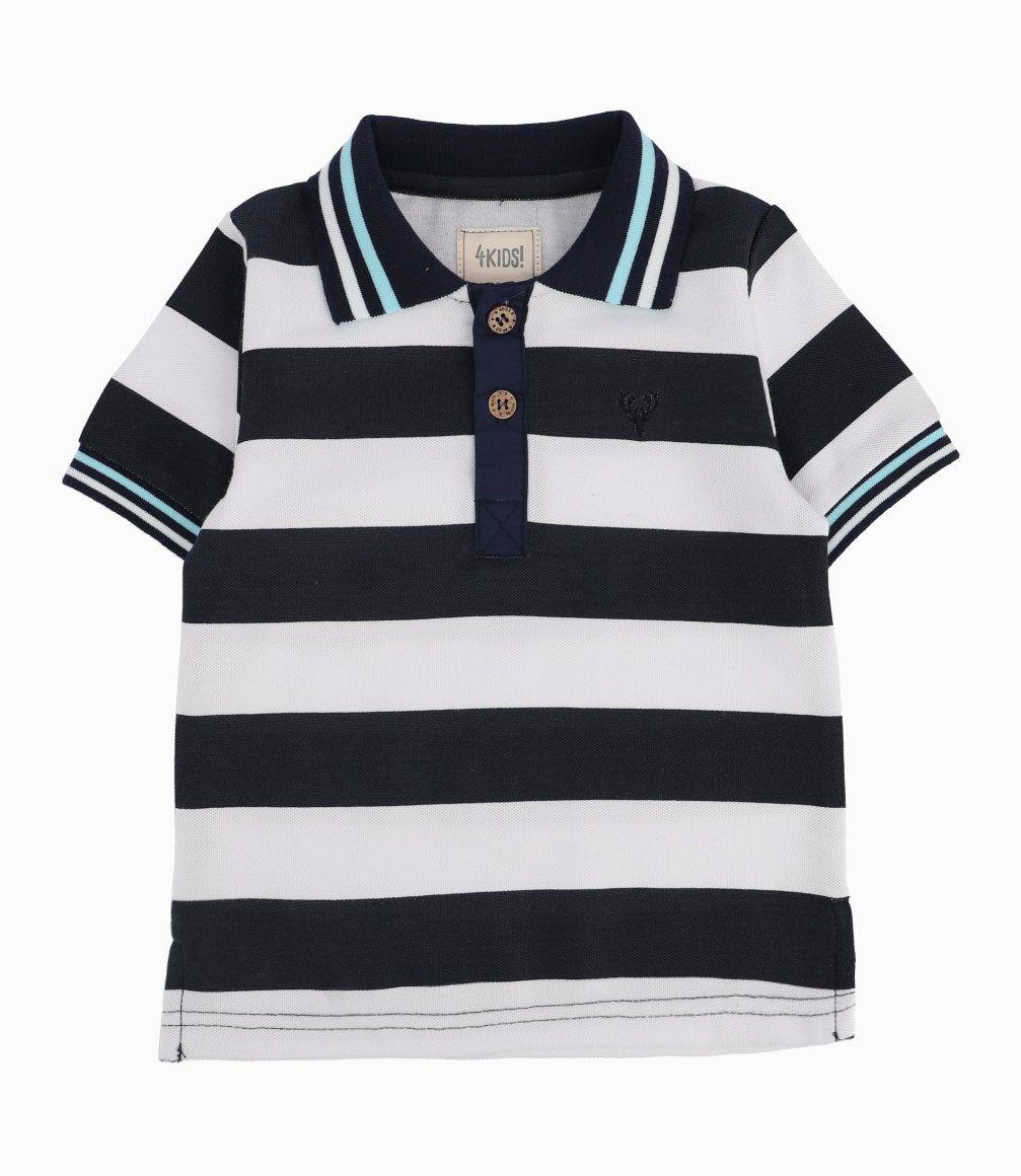 Polera Bebé Niño Con Cuello Azul-6