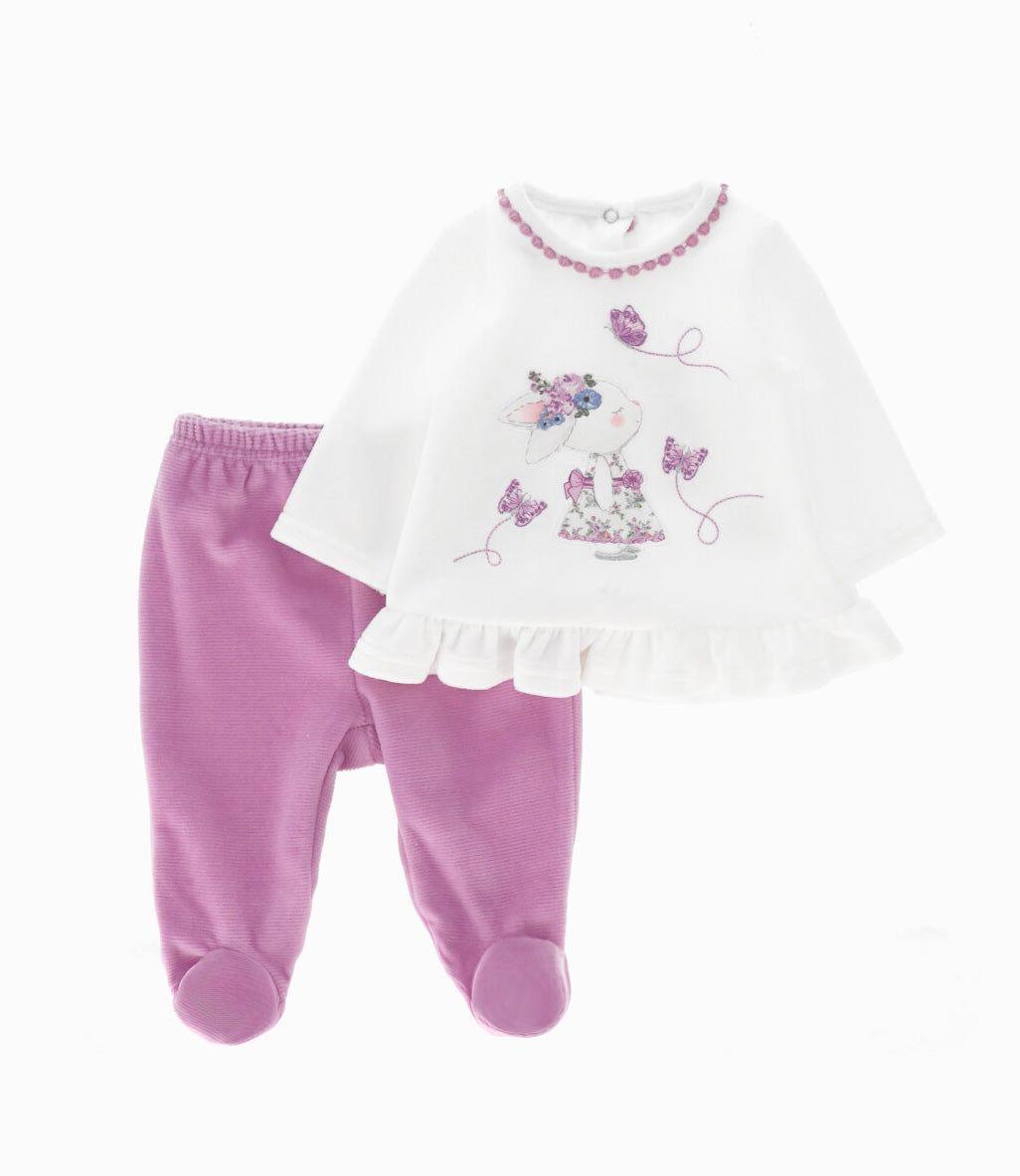 Conjunto recién nacida de polera y calzas Morado LIMONADA-0