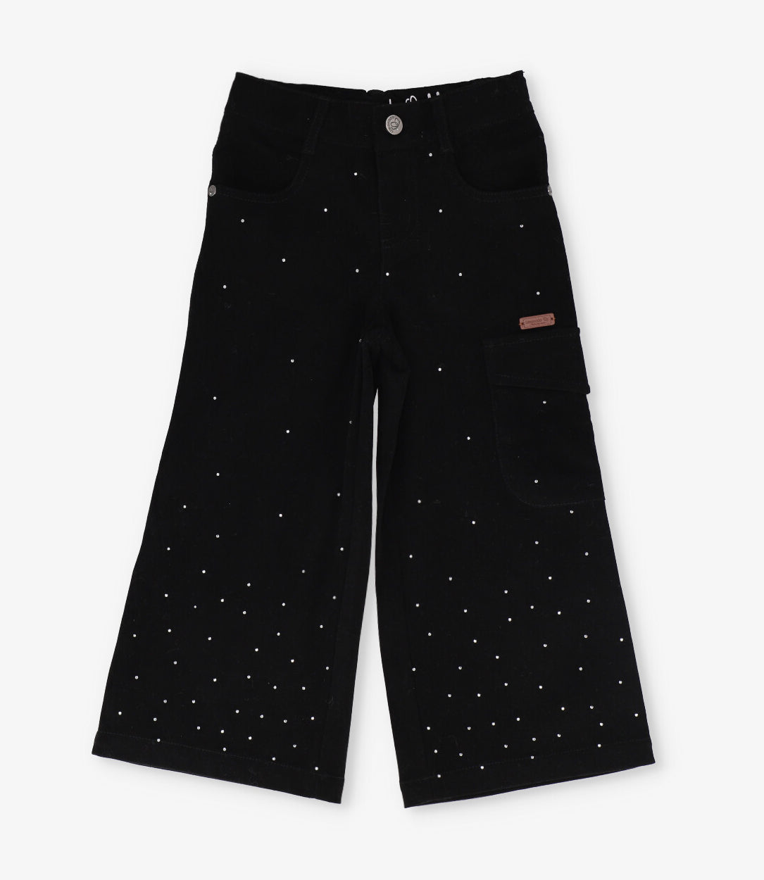 Pantalón niña de cotelé con brillos negro Limonada-0