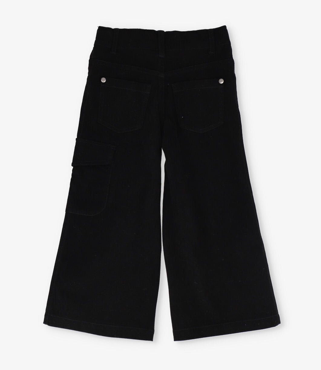 Pantalón niña de cotelé con brillos negro Limonada-1