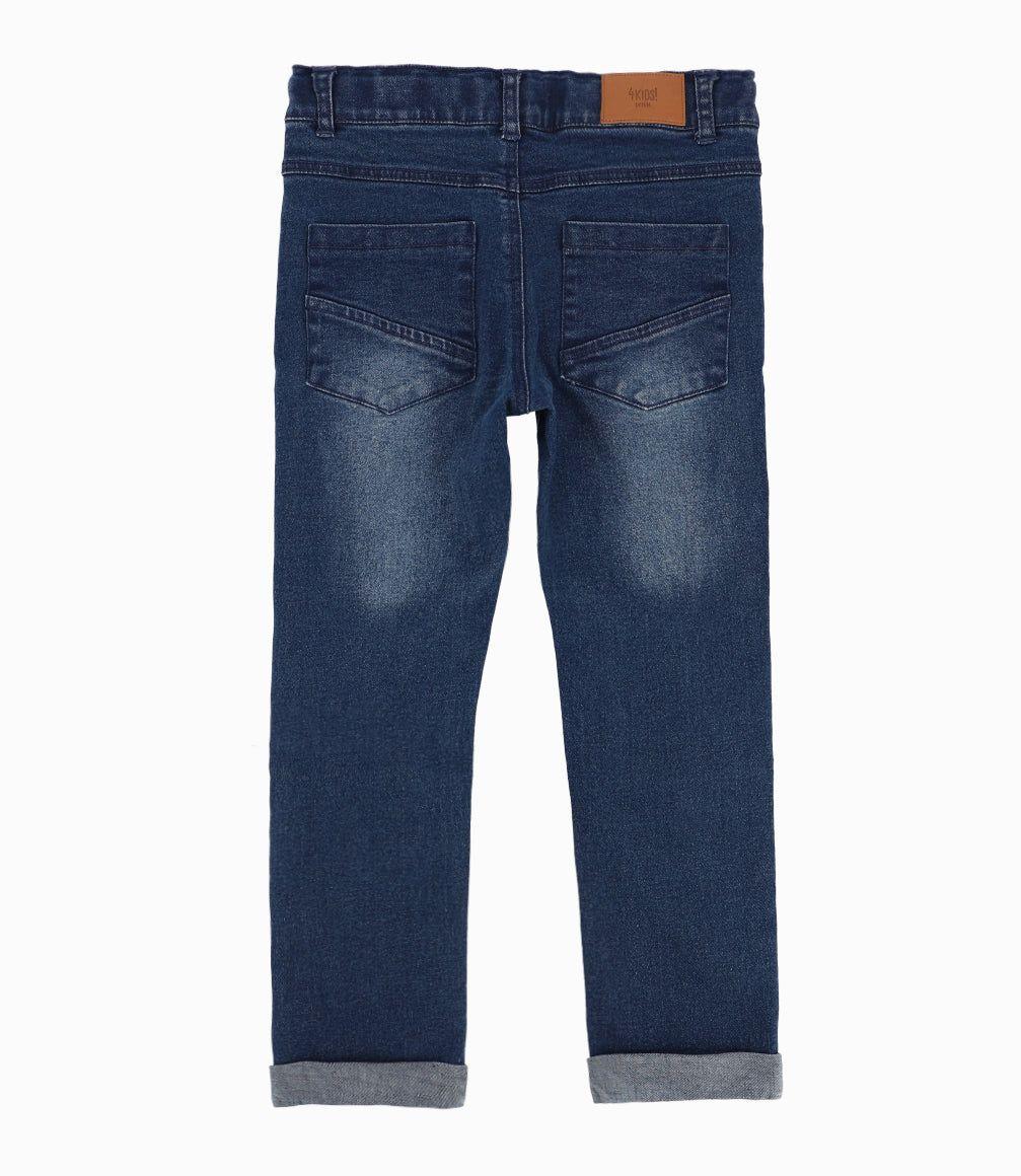 Jeans Niño Detalles Rasgados Denim Azul 4 Kids-8