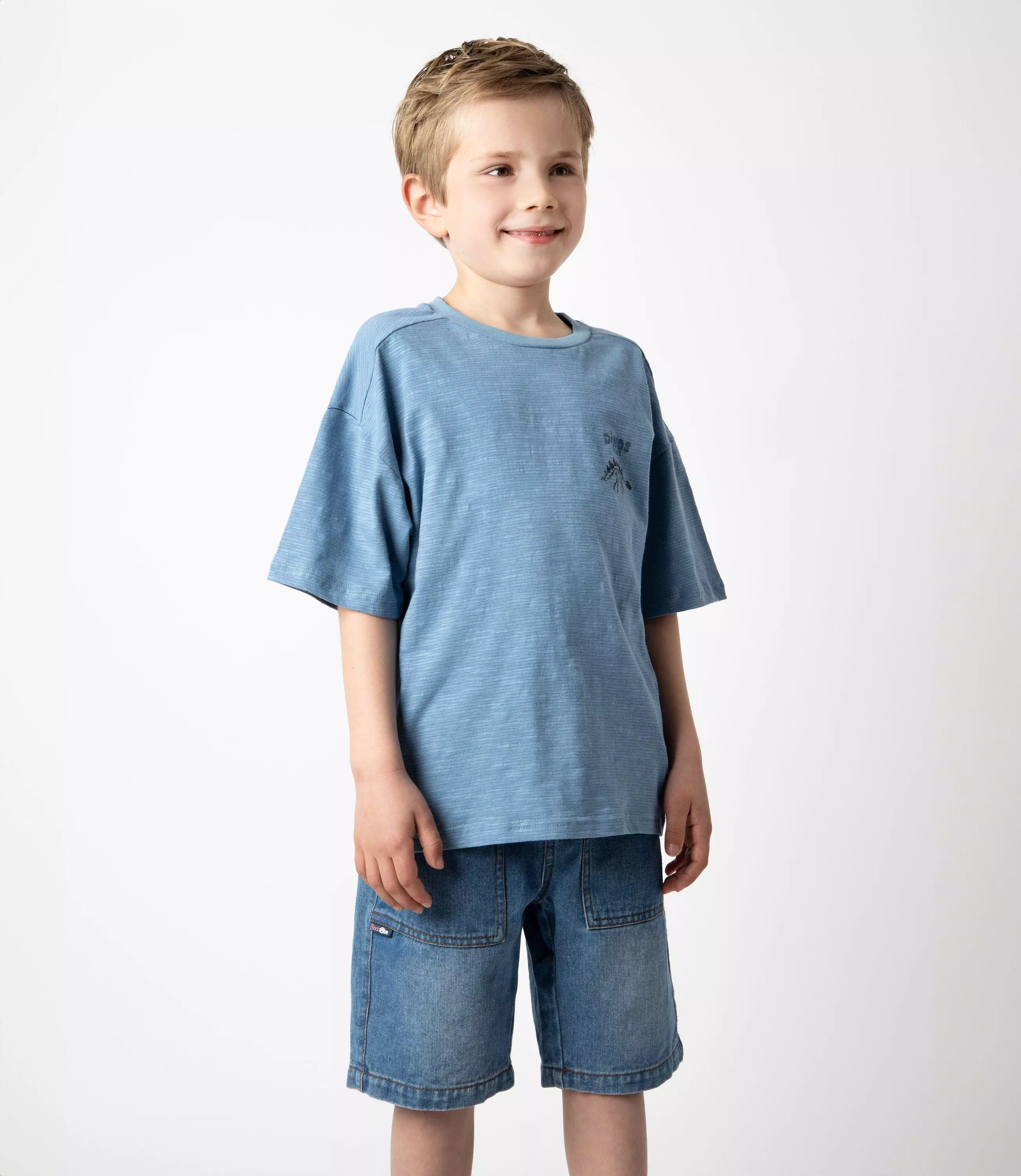 Bermuda niño denim celeste Black and Blue-0