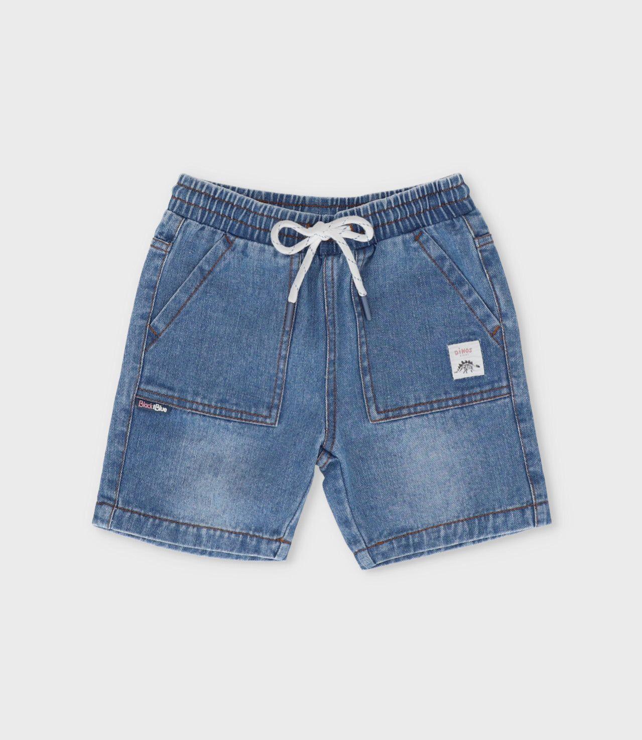 Bermuda niño denim celeste Black and Blue-1