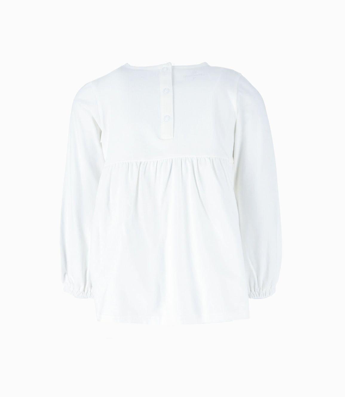 Polera niña con macramé blanco Limonada-2