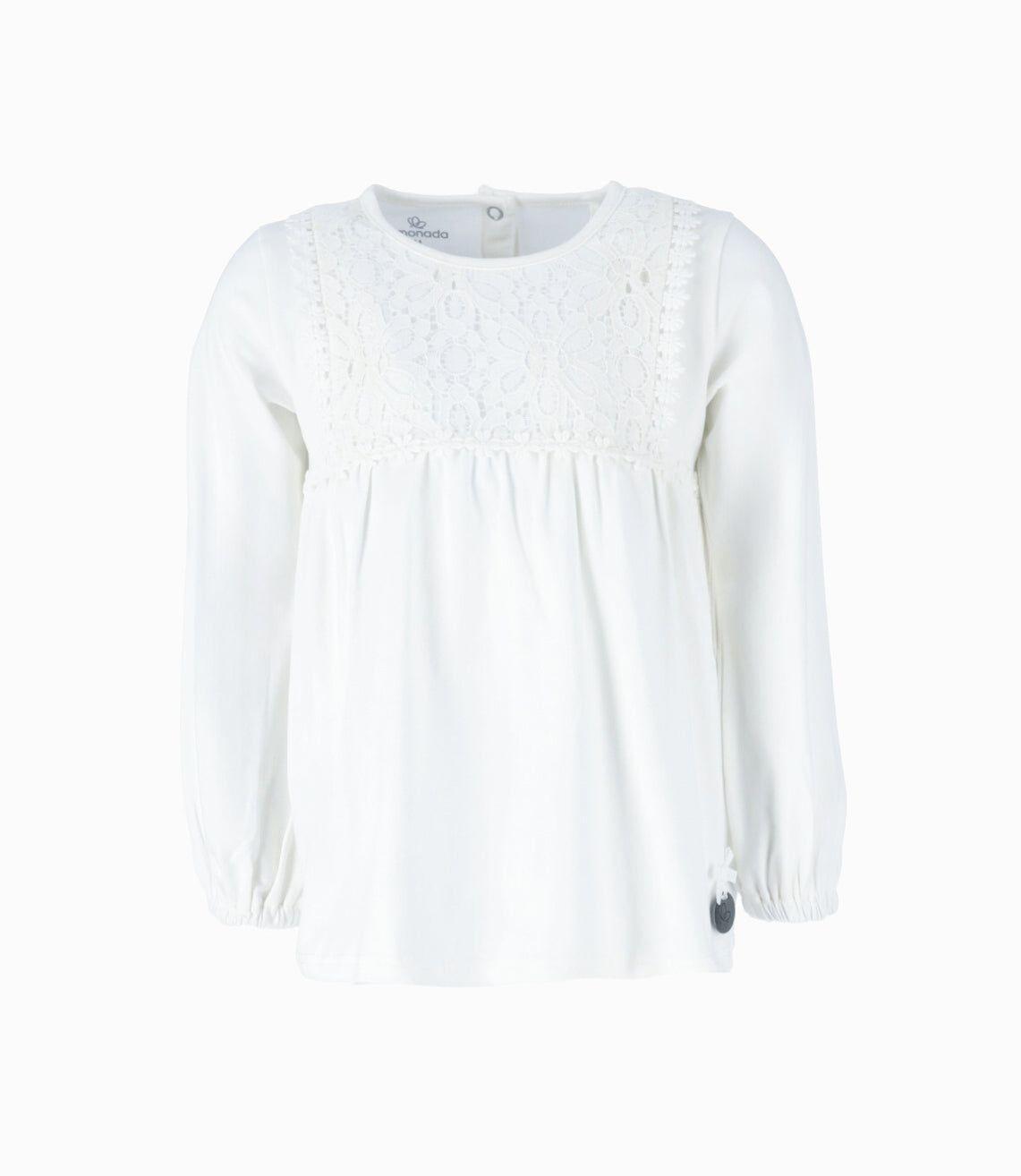 Polera niña con macramé blanco Limonada-0