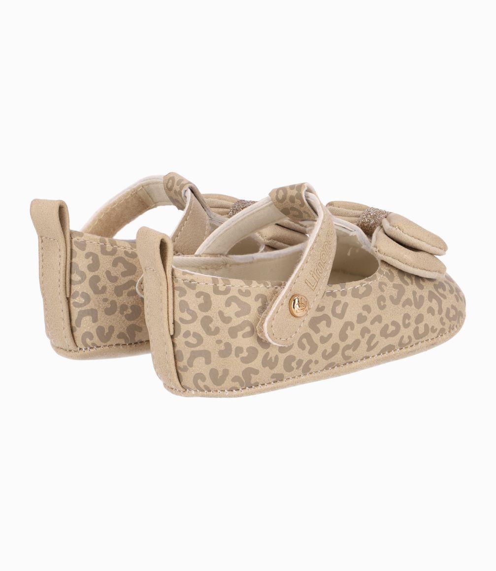 Bailarina Recién Nacida Animal Print Y Lazo Limonada Beige-2