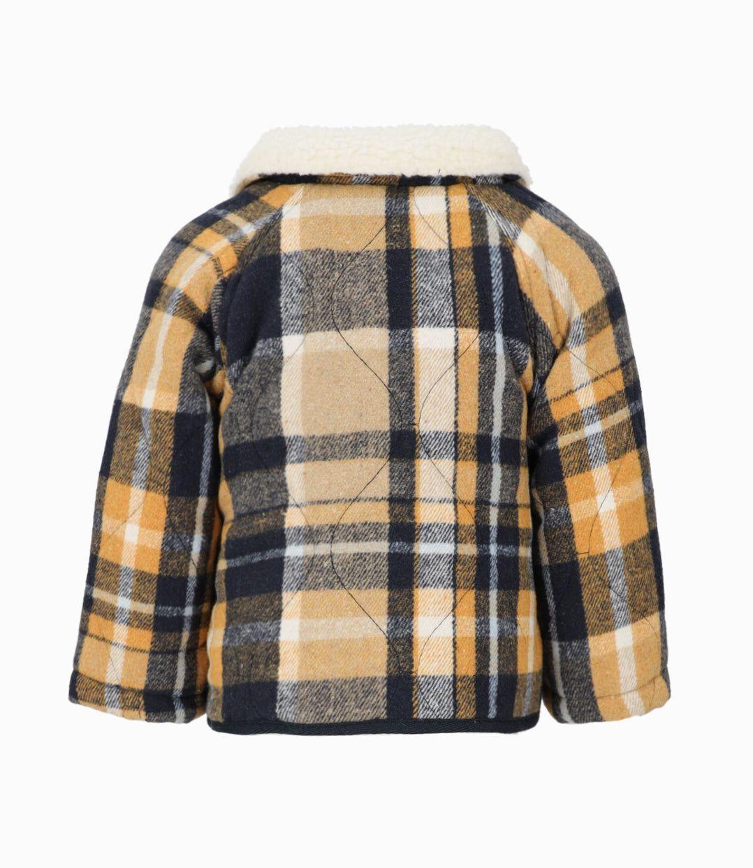 Abrigo bebés cuadrillé mostaza Black and Blue-1