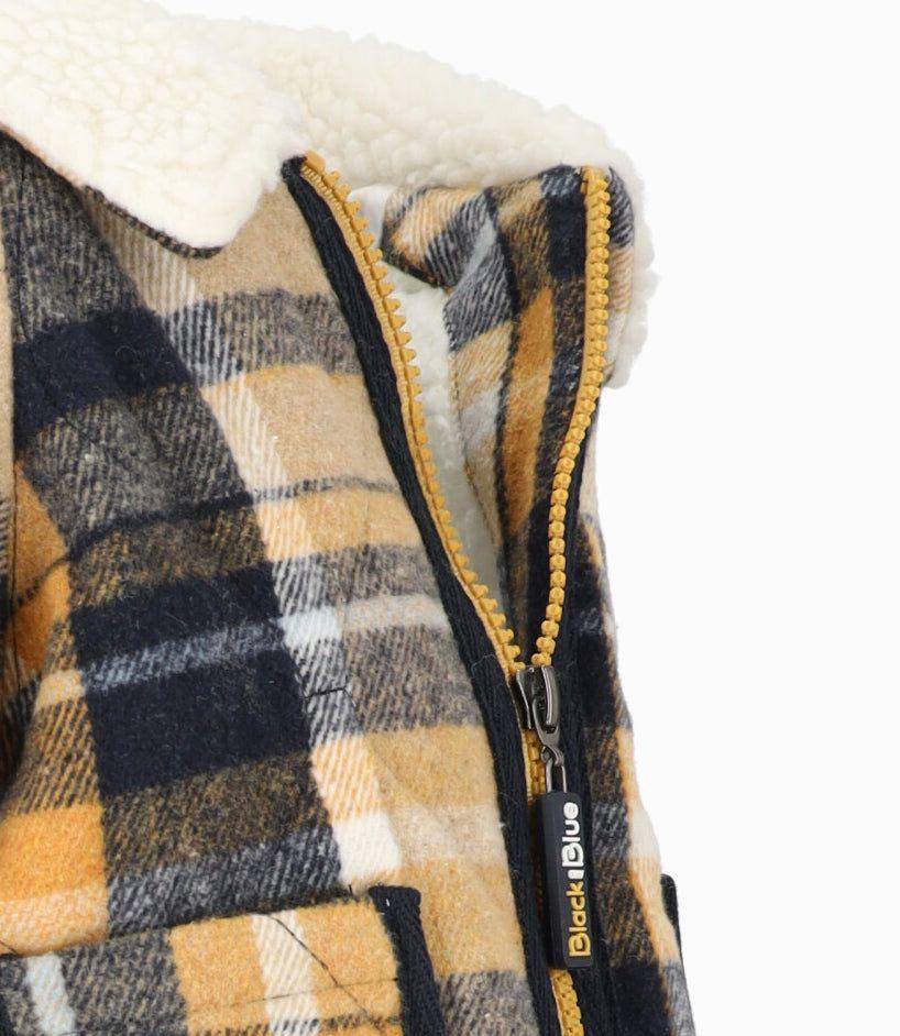 Abrigo bebés cuadrillé mostaza Black and Blue-2