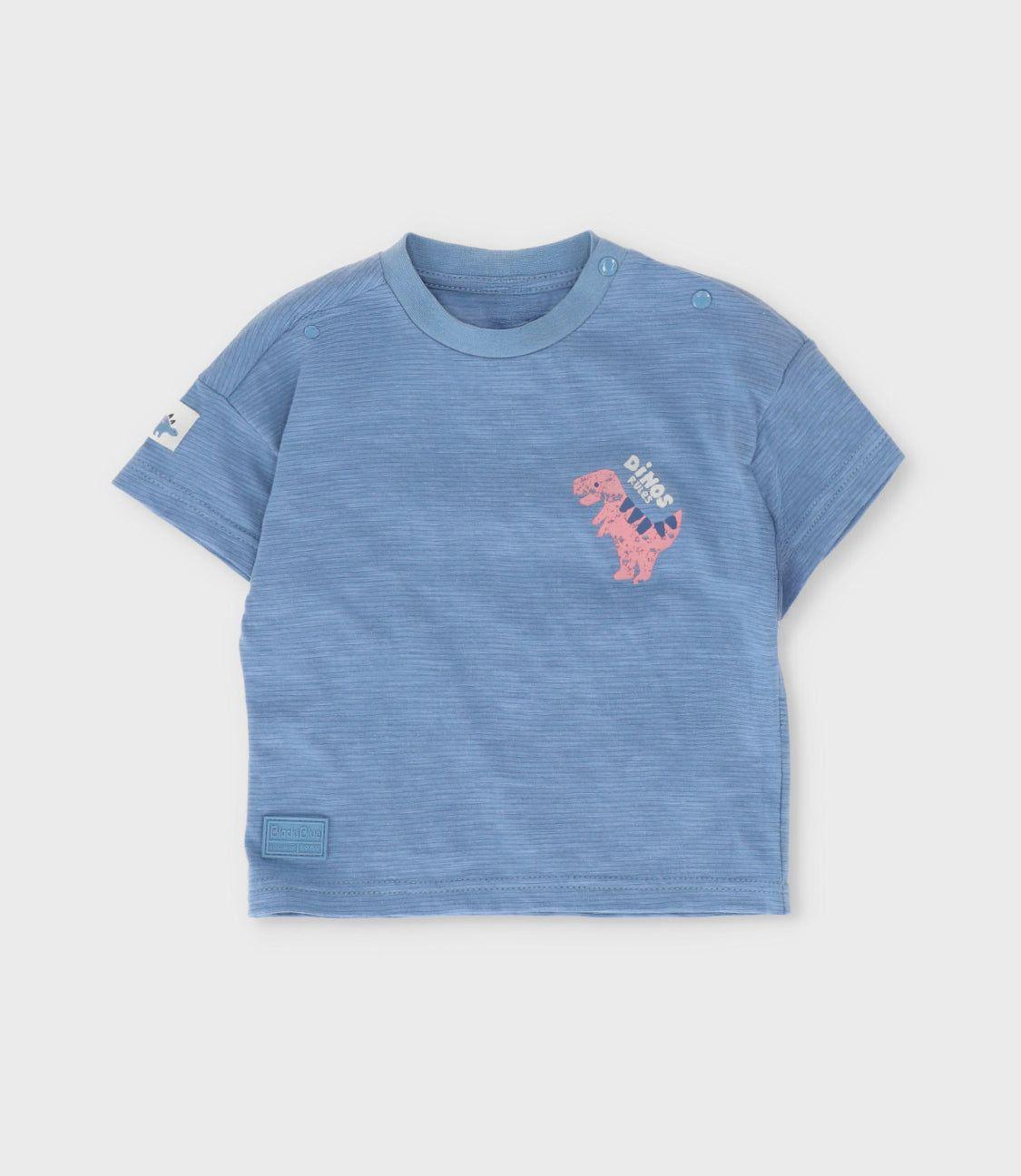 Polera manga corta bebé con diseño azul Black and Blue-0