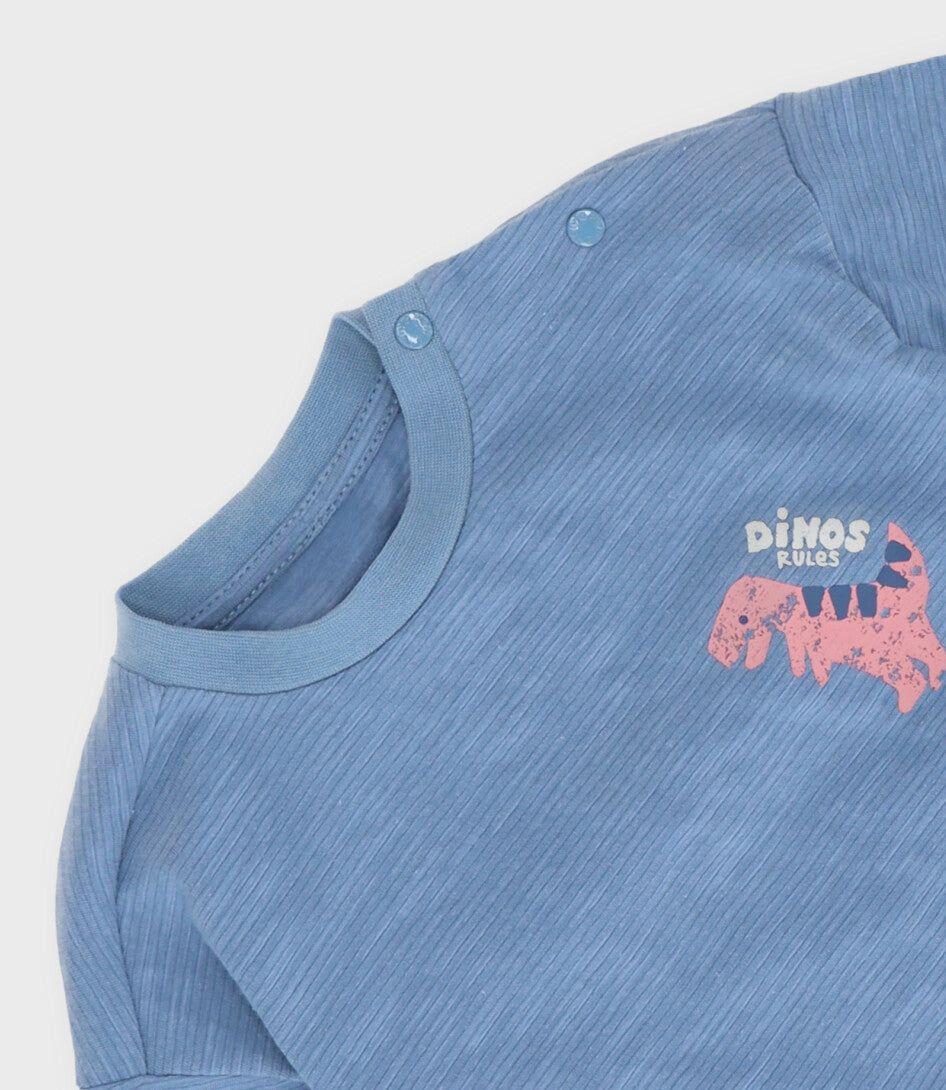 Polera manga corta bebé con diseño azul Black and Blue-2